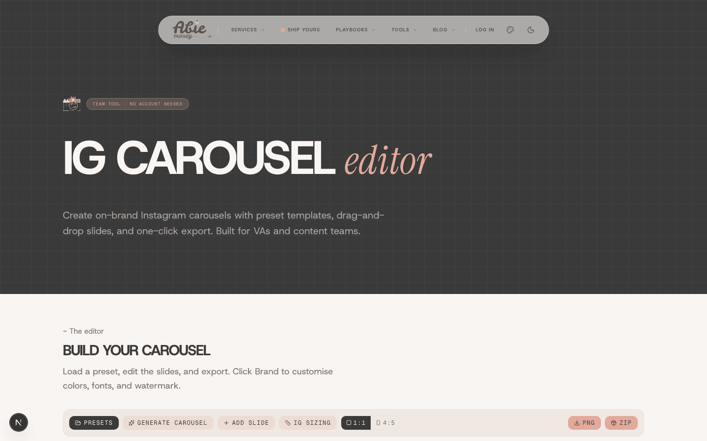 IG Carousel Editor